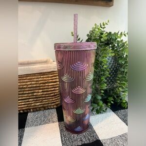Mainstays Purple Tumbler with Straw